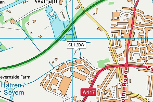 GL1 2DW map - OS VectorMap District (Ordnance Survey)