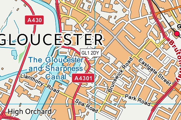 GL1 2DY map - OS VectorMap District (Ordnance Survey)