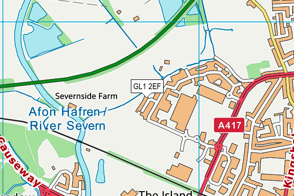 GL1 2EF map - OS VectorMap District (Ordnance Survey)