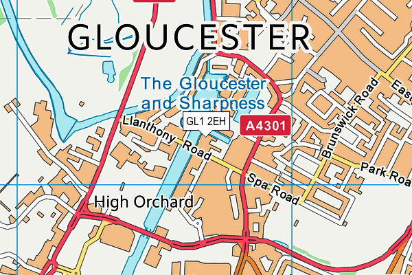 GL1 2EH map - OS VectorMap District (Ordnance Survey)