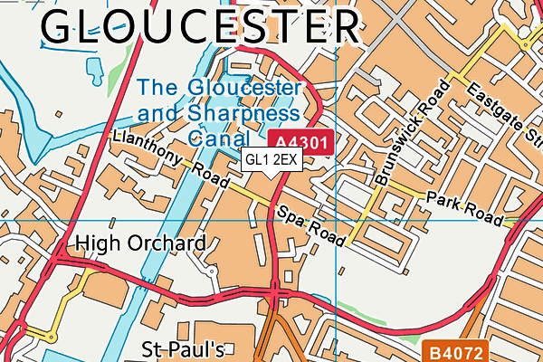 GL1 2EX map - OS VectorMap District (Ordnance Survey)