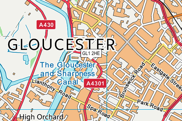 GL1 2HE map - OS VectorMap District (Ordnance Survey)