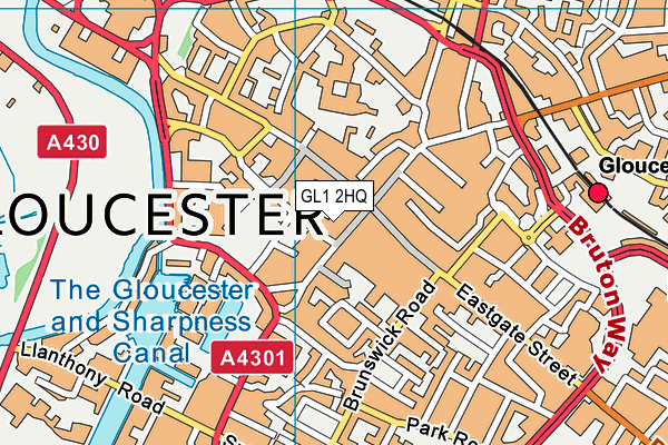 GL1 2HQ map - OS VectorMap District (Ordnance Survey)