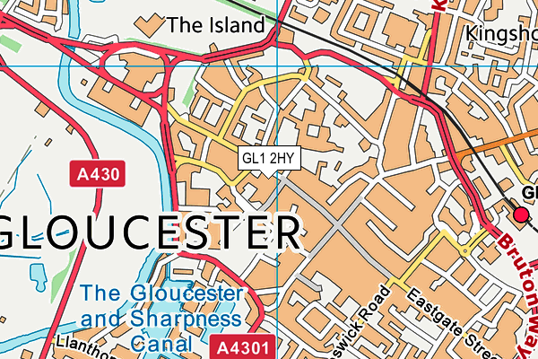 GL1 2HY map - OS VectorMap District (Ordnance Survey)