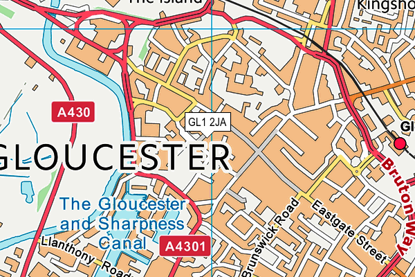 GL1 2JA map - OS VectorMap District (Ordnance Survey)