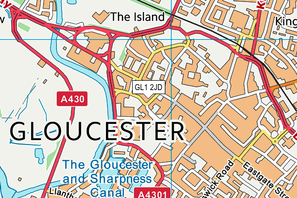 GL1 2JD map - OS VectorMap District (Ordnance Survey)