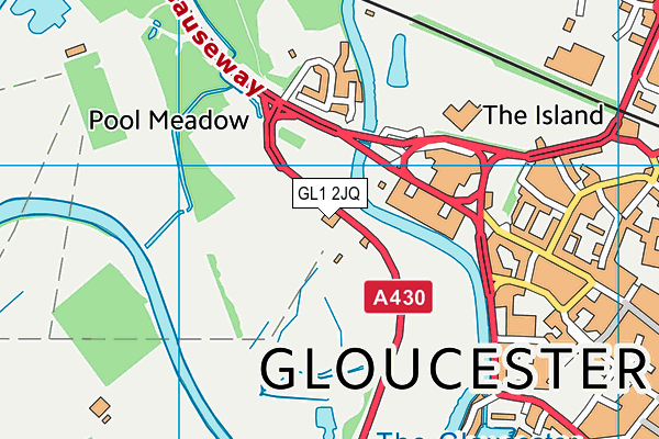 Gloucester All Blues Rfc map (GL1 2JQ) - OS VectorMap District (Ordnance Survey)