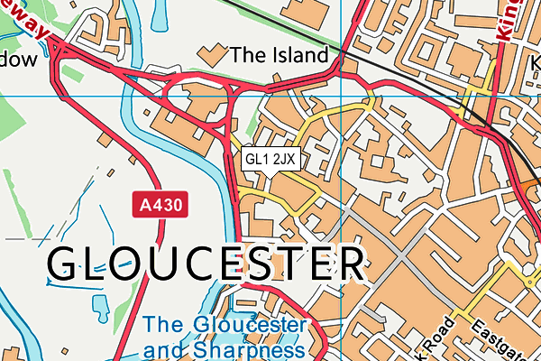 GL1 2JX map - OS VectorMap District (Ordnance Survey)