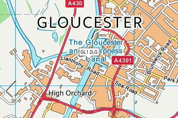 GL1 2LG map - OS VectorMap District (Ordnance Survey)