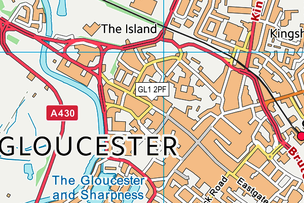 GL1 2PF map - OS VectorMap District (Ordnance Survey)