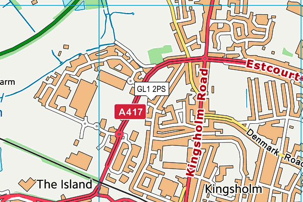 GL1 2PS map - OS VectorMap District (Ordnance Survey)