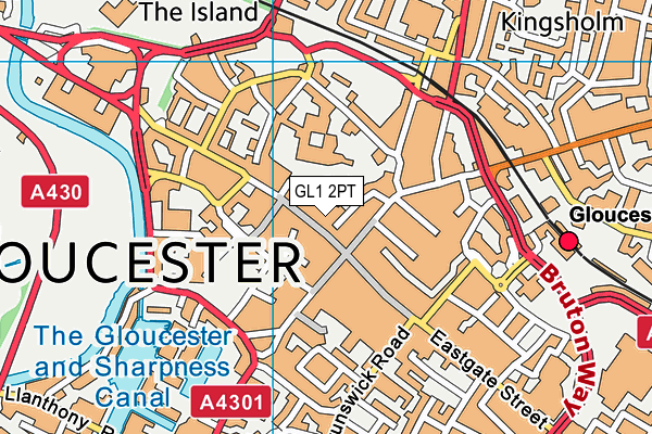 GL1 2PT map - OS VectorMap District (Ordnance Survey)