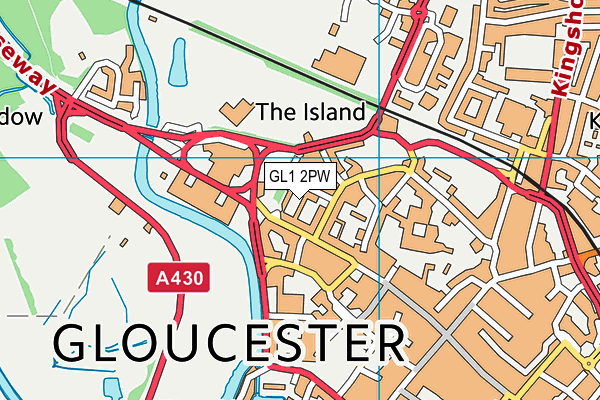 GL1 2PW map - OS VectorMap District (Ordnance Survey)