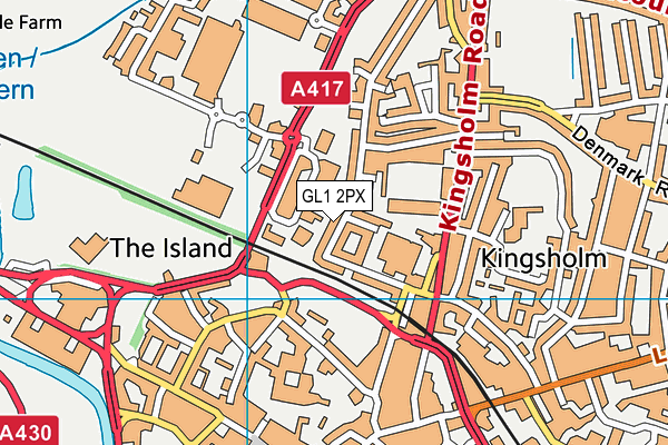 GL1 2PX map - OS VectorMap District (Ordnance Survey)