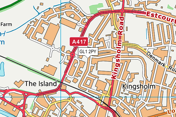 GL1 2PY map - OS VectorMap District (Ordnance Survey)