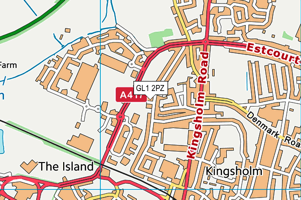 GL1 2PZ map - OS VectorMap District (Ordnance Survey)