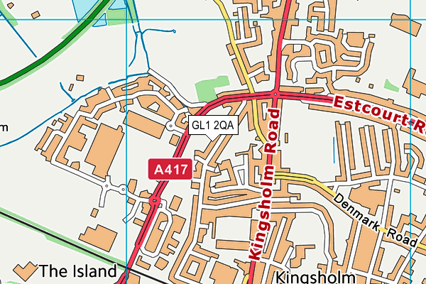 GL1 2QA map - OS VectorMap District (Ordnance Survey)