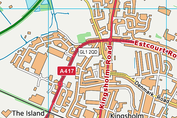 GL1 2QD map - OS VectorMap District (Ordnance Survey)