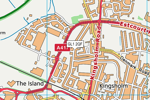 GL1 2QF map - OS VectorMap District (Ordnance Survey)