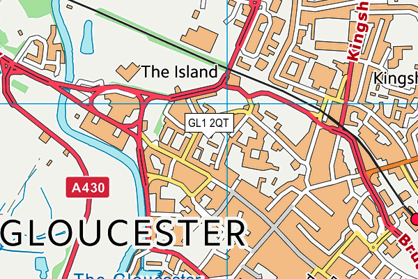 GL1 2QT map - OS VectorMap District (Ordnance Survey)