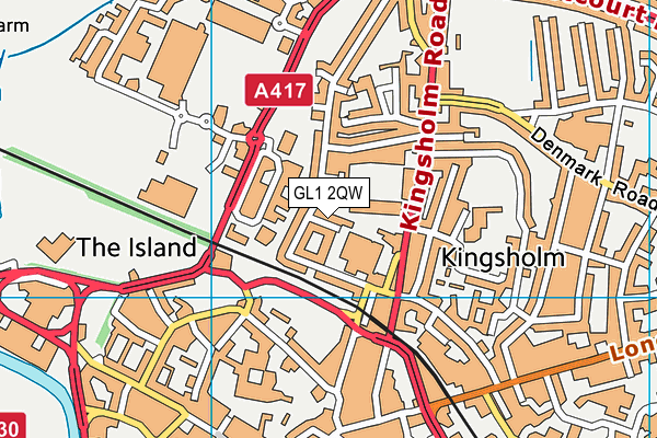 GL1 2QW map - OS VectorMap District (Ordnance Survey)