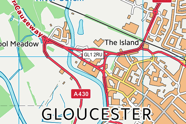 GL1 2RU map - OS VectorMap District (Ordnance Survey)