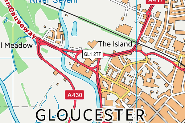 Riverside Sports & Leisure Club (Gloucester) map (GL1 2TF) - OS VectorMap District (Ordnance Survey)