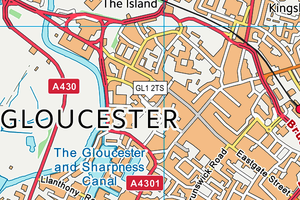 GL1 2TS map - OS VectorMap District (Ordnance Survey)