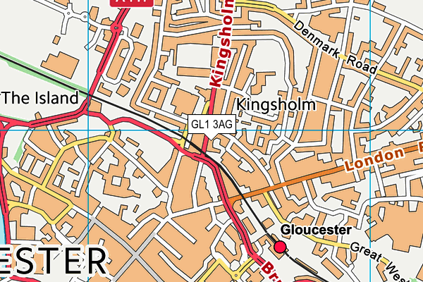 GL1 3AG map - OS VectorMap District (Ordnance Survey)