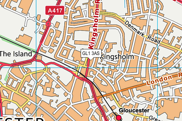 GL1 3AS map - OS VectorMap District (Ordnance Survey)