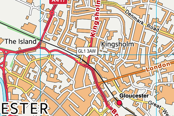 GL1 3AW map - OS VectorMap District (Ordnance Survey)