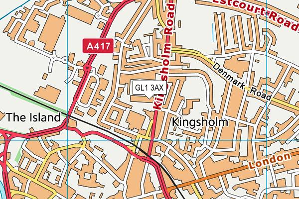 Gloucester Rugby (Kingsholm Stadium) map (GL1 3AX) - OS VectorMap District (Ordnance Survey)