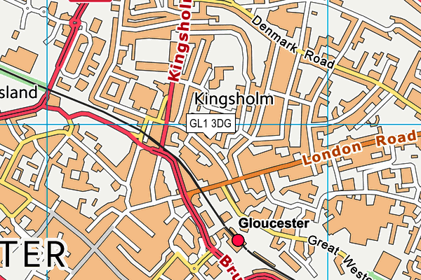 GL1 3DG map - OS VectorMap District (Ordnance Survey)