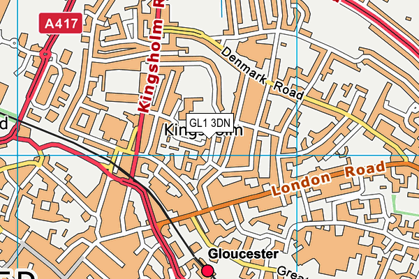 GL1 3DN map - OS VectorMap District (Ordnance Survey)