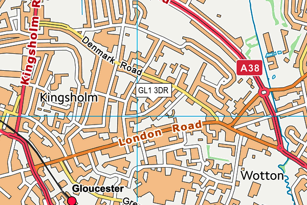 GL1 3DR map - OS VectorMap District (Ordnance Survey)