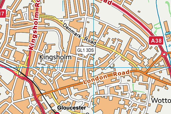 GL1 3DS map - OS VectorMap District (Ordnance Survey)