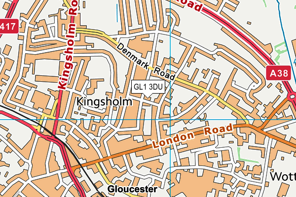 GL1 3DU map - OS VectorMap District (Ordnance Survey)