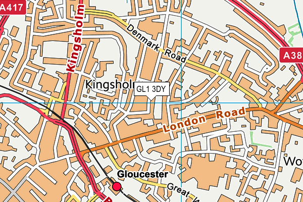 GL1 3DY map - OS VectorMap District (Ordnance Survey)