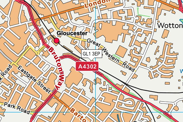 GL1 3EP map - OS VectorMap District (Ordnance Survey)