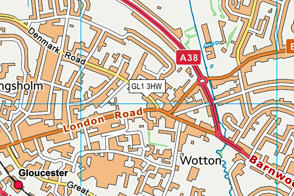 GL1 3HW map - OS VectorMap District (Ordnance Survey)