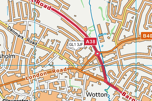 GL1 3JF map - OS VectorMap District (Ordnance Survey)