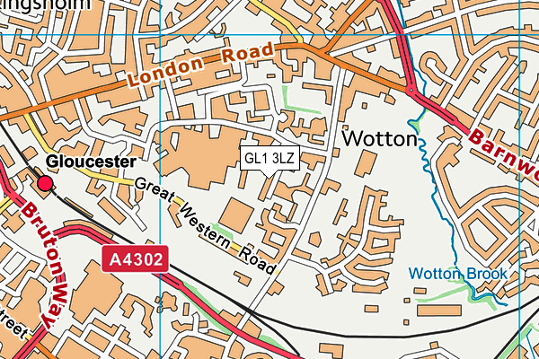 GL1 3LZ map - OS VectorMap District (Ordnance Survey)