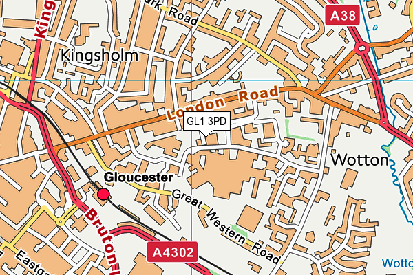 GL1 3PD map - OS VectorMap District (Ordnance Survey)