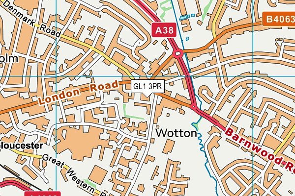 Wotton House International School Gloucestershire map (GL1 3PR) - OS VectorMap District (Ordnance Survey)