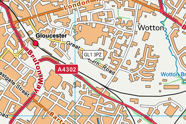 GL1 3PZ map - OS VectorMap District (Ordnance Survey)