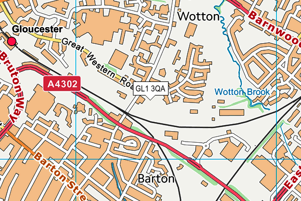 GL1 3QA map - OS VectorMap District (Ordnance Survey)