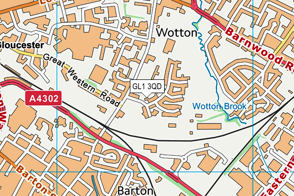 GL1 3QD map - OS VectorMap District (Ordnance Survey)