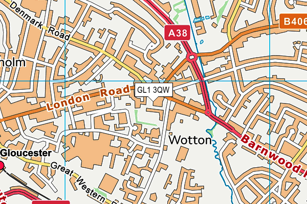 GL1 3QW map - OS VectorMap District (Ordnance Survey)