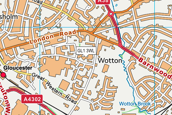 GL1 3WL map - OS VectorMap District (Ordnance Survey)