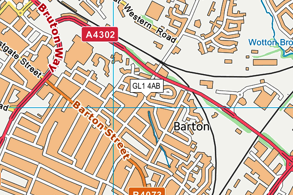 GL1 4AB map - OS VectorMap District (Ordnance Survey)